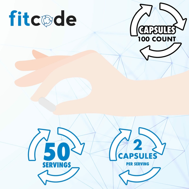 fitcode, L-аргинин, с повышенной силой действия, 1500 мг, 100 капсул (750 мг в 1 капсуле)