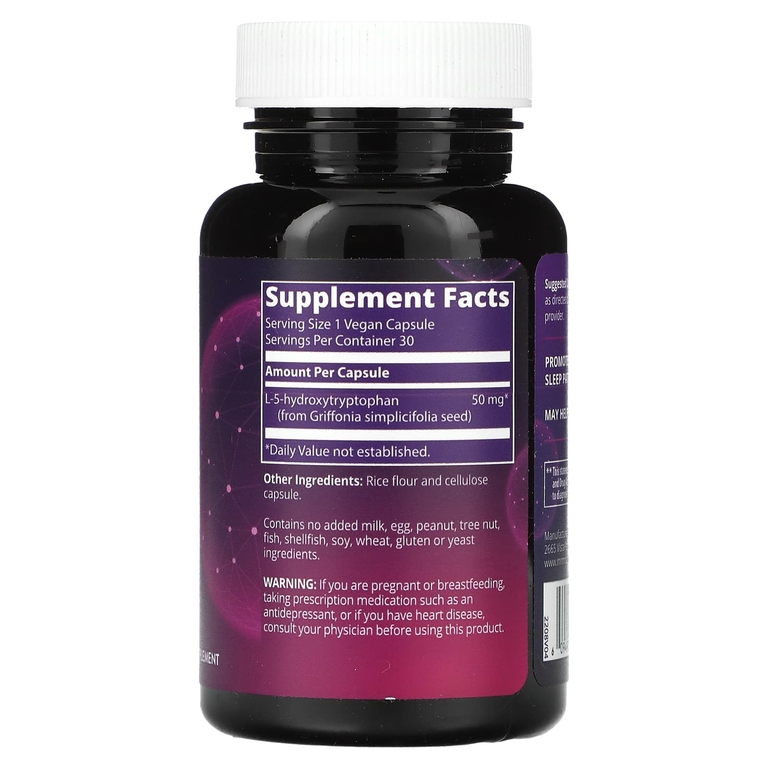 MRM Nutrition, 5-HTP, 50 мг, 30 веганских капсул