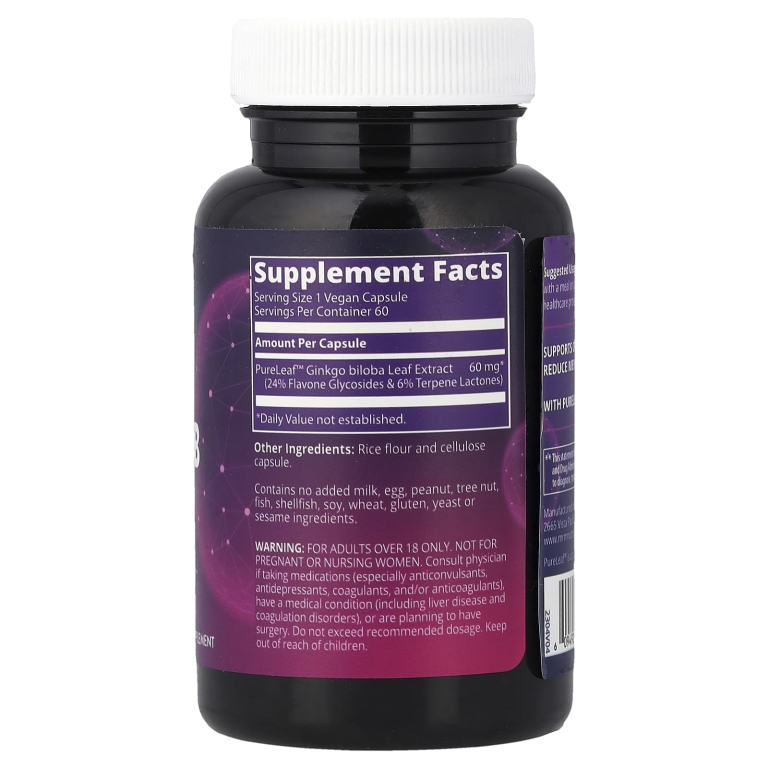 MRM Nutrition, Гинкго B, 60 мг, 60 веганских капсул (Товар снят с продажи) 