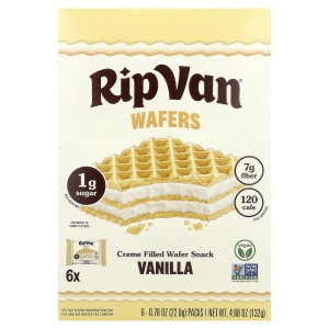 Rip Van Wafels, вафельный снек с вафельным наполнением, 6 пакетиков, 22 г каждая (Товар снят с продажи) 