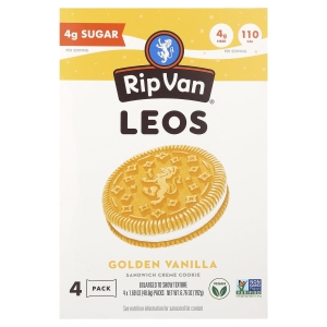 Rip Van Wafels, Leos, печенье с бутербродом, золотистая ваниль, 4 упаковки по 48 г (1,69 унции) (Товар снят с продажи) 