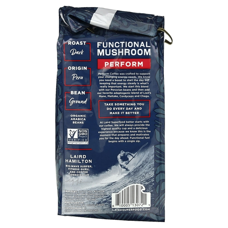 Laird Superfood, функциональный грибной кофе, молотый, темная обжарка, 340 г (12 унций) (Товар снят с продажи) 