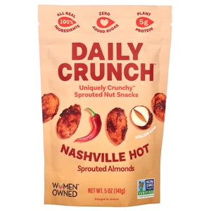 Daily Crunch, Пророщенный миндаль, острый по Нэшвиллу, 141 г (5 унций)