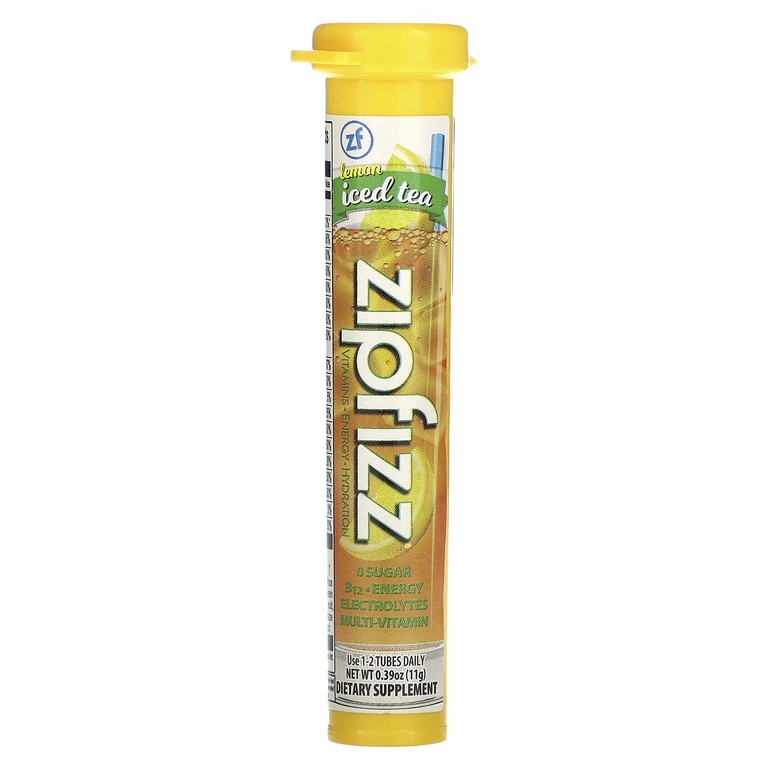 Zipfizz, чай со льдом, здоровая энергетическая смесь с витамином B12, со вкусом лимона, 20 тюбиков по 11 г (0,39 унции) (Товар снят с продажи) 