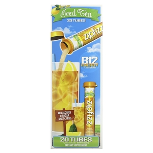 Zipfizz, чай со льдом, здоровая энергетическая смесь с витамином B12, со вкусом лимона, 20 тюбиков по 11 г (0,39 унции) (Товар снят с продажи) 
