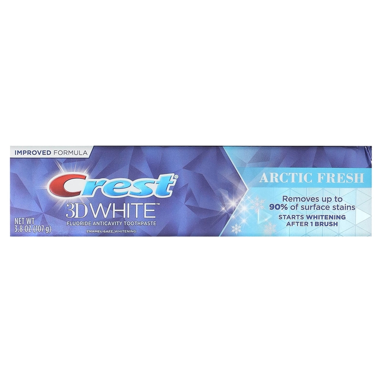 Crest, 3D White, зубная паста с фтором, предотвращающая кариес, Arctic Fresh, 107 г (3,8 унции) (Товар снят с продажи) 