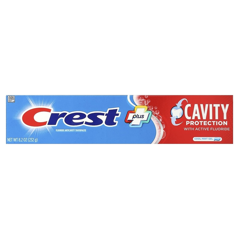 Crest, Plus, зубная паста с фтором, охлаждающий гель с мятой, 232 г (8,2 унции)