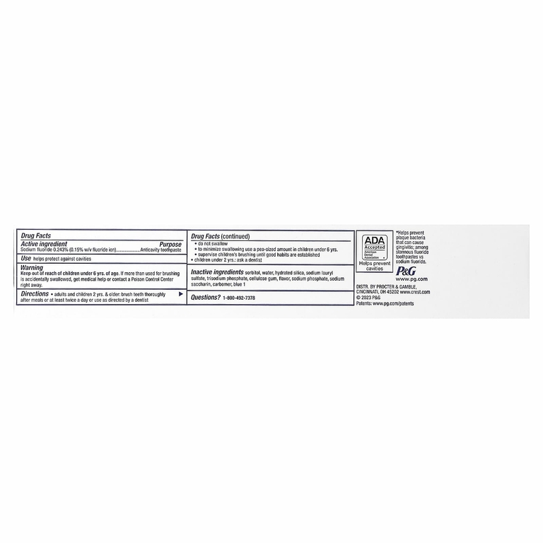 Crest, Plus, зубная паста с фтором, охлаждающий гель с мятой, 232 г (8,2 унции)