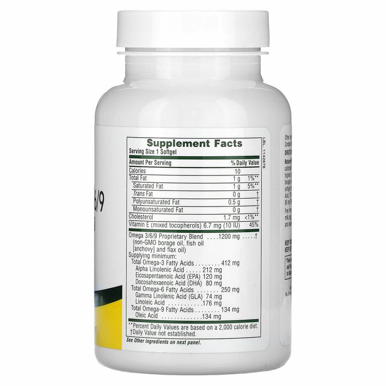 NaturesPlus, Ultra Omega 3/6/9, 60 мягких таблеток