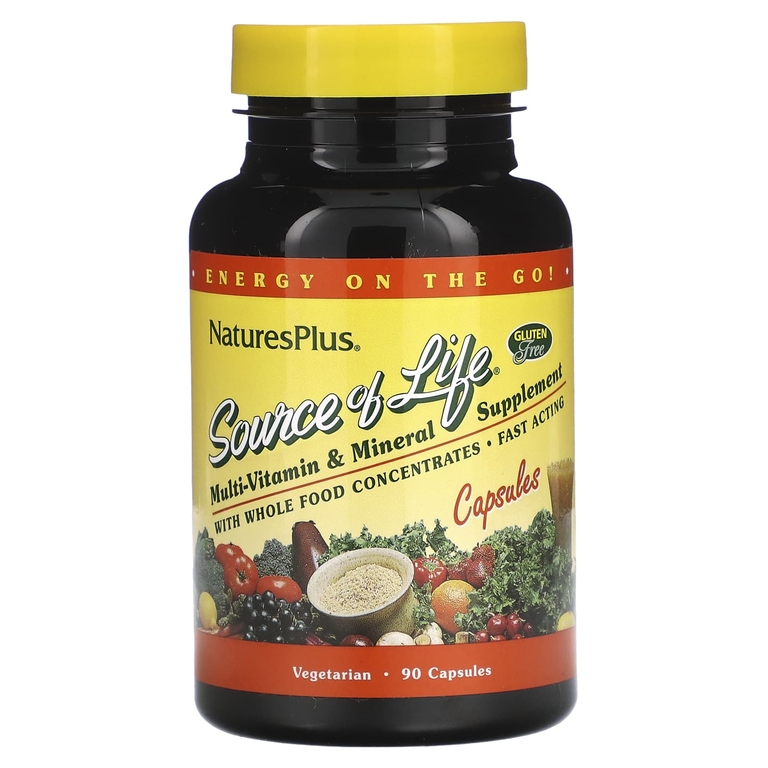 NaturesPlus, Мультивитаминная и минеральная добавка Source of Life, 90 капсул (Товар снят с продажи) 