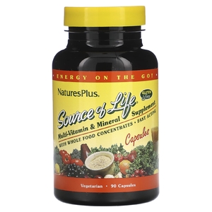 NaturesPlus, Мультивитаминная и минеральная добавка Source of Life, 90 капсул (Товар снят с продажи) 