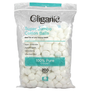 Cliganic, Ватные шарики Super Jumbo, 200 штук (Товар снят с продажи) 