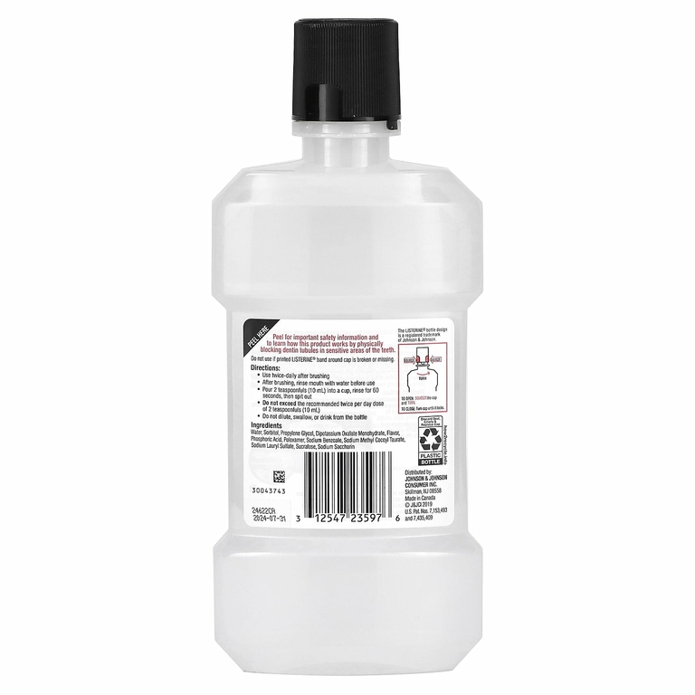 Listerine, Ополаскиватель для полости рта, для чувствительности, без спирта, свежая мята, 1,05 пункта (500 мл) (Товар снят с продажи) 