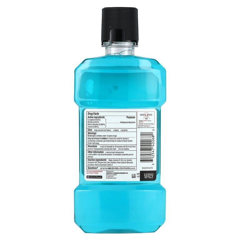 Listerine, UltraClean, антисептик, холодная мята, 500 мл (1,05 пункта) (Товар снят с продажи) 