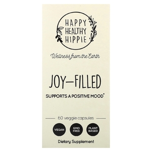 Happy Healthy Hippie, Наполненный радостью, поддерживает позитивное настроение, 60 растительных капсул