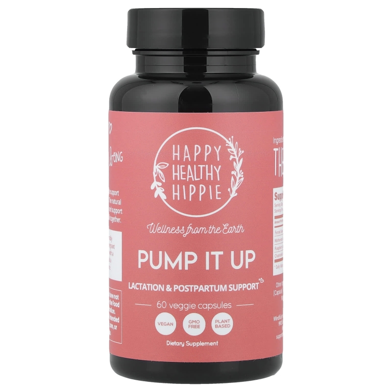 Happy Healthy Hippie, Pump It Up, поддержка лактации и послеродового периода, 60 растительных капсул (Товар снят с продажи) 