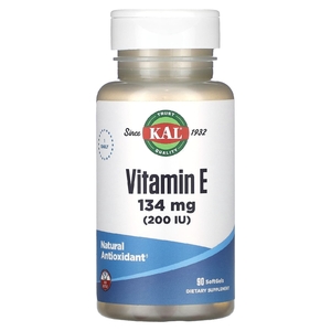 KAL, Витамин E, 134 мг (200 МЕ), 90 мягких таблеток