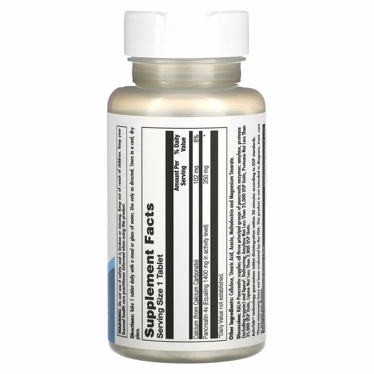 KAL, Pancreatin, 350 mg, 100 Tablets