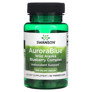 Swanson, AuroraBlue, дикая голубика с Аляски, 200 мг, 30 вегетарианских капсул (Товар снят с продажи) 