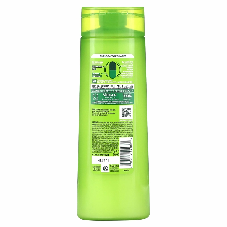 Garnier, Curl Nourish, увлажняющий шампунь, для всех типов локонов, 370 мл (12,5 жидк. унц.) (Товар снят с продажи) 