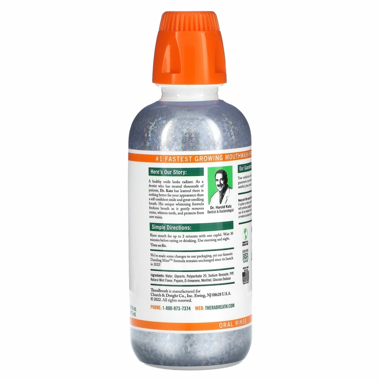 TheraBreath, Whitening Fresh Breath, ополаскиватель для полости рта, ослепительная мята, 473 мл (16 жидк. унц.)