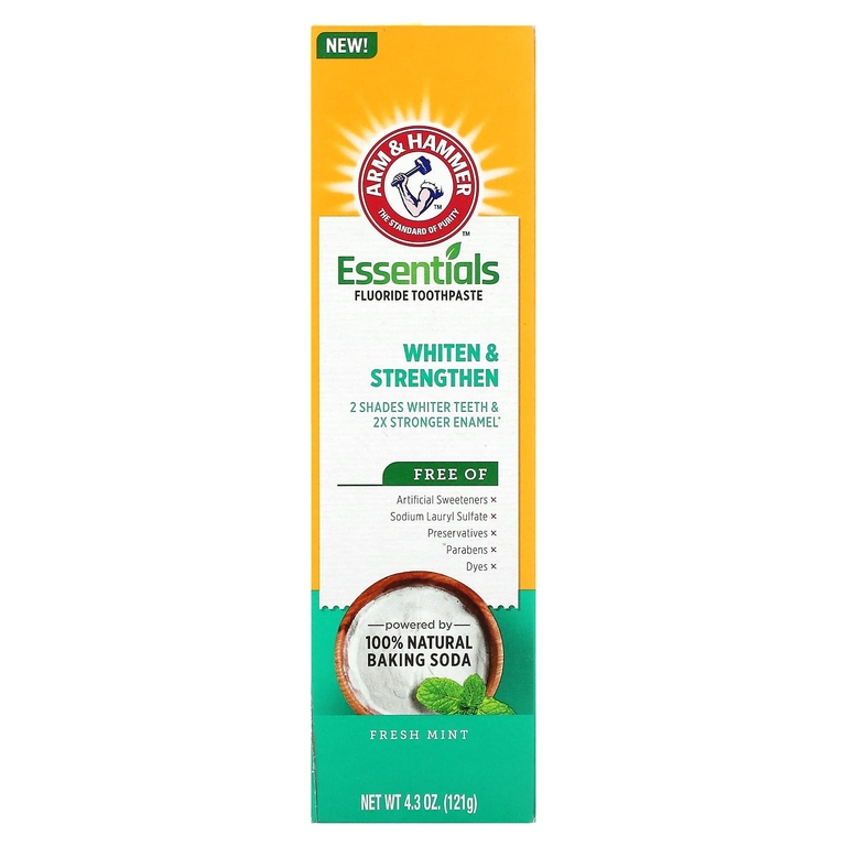 Arm & Hammer, Whiten & Strengthen, зубная паста с незаменимыми фторами, свежая мята, 121 г (4,3 унции) (Товар снят с продажи) 