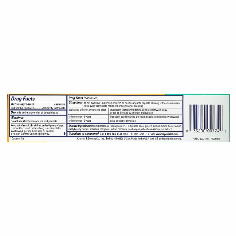 Arm & Hammer, Whiten & Strengthen, зубная паста с незаменимыми фторами, свежая мята, 121 г (4,3 унции) (Товар снят с продажи) 