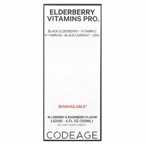 Codeage, Vitamins, бузина и иммунный комплекс, голубика и малина, 120 мл (4 жидк. Унции)