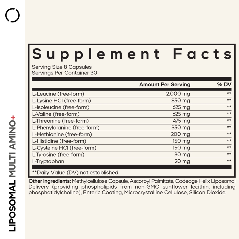 Codeage, Liposomal Multi Amino+, комплекс липосомальных аминокислот, серия Sport, 240 растительных капсул