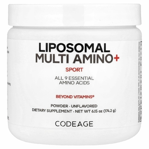 Codeage, Sport, Liposomal Multi Amino+, комплекс липосомальных аминокислот в порошке, без добавок, 174,2 г (6,15 унции)