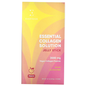 Everydaze, Желе-стик Essential Collagen Solution, персик, 3000 мг, 10 стиков по 20 г (0,7 унции)
