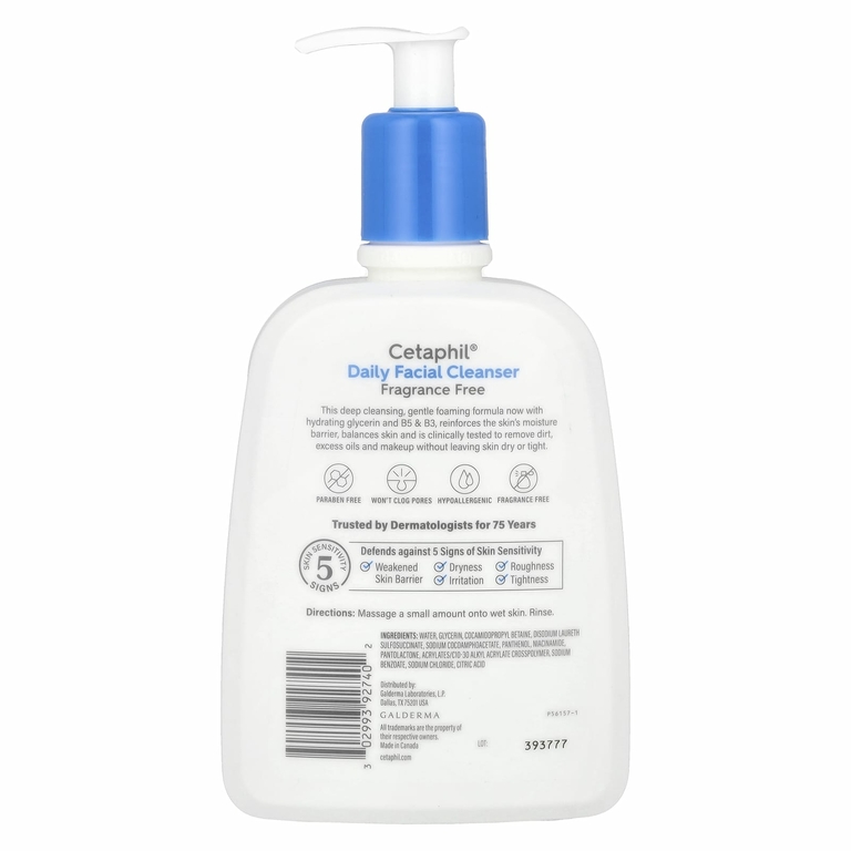 Cetaphil, Ежедневное очищающее средство для лица, без отдушек, 473 мл (16 жидк. Унций)