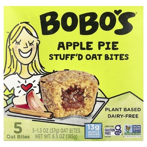 Bobo's Oat Bars, Овсяные кусочки с начинкой, яблочный пирог, 5 кусочков, по 37 г (1,3 унции) (Товар снят с продажи) 
