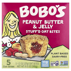 Bobo's Oat Bars, Овсяные кусочки с начинкой, арахисовая паста и желе, 5 кусочков, 37 г (1,3 унции) (Товар снят с продажи) 