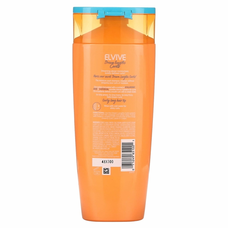 L'Oréal, Elvive, Dream Lengths Curls, увлажняющий шампунь, 375 мл (12,6 жидк. унц.) (Товар снят с продажи) 