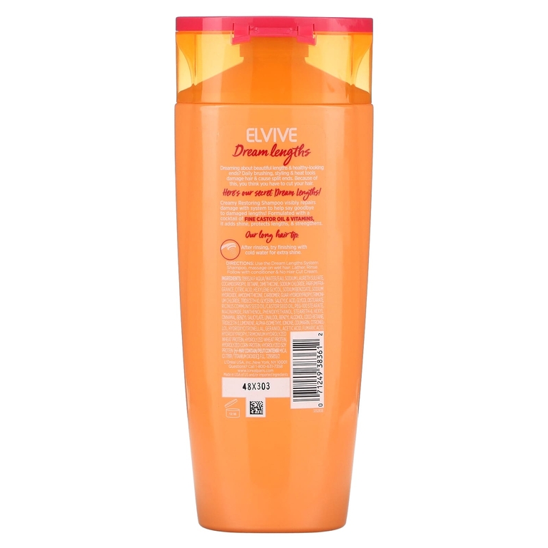 L'Oréal, Elvive, Dream Lengths, восстанавливающий шампунь, 375 мл (12,6 жидк. унц.) (Товар снят с продажи) 