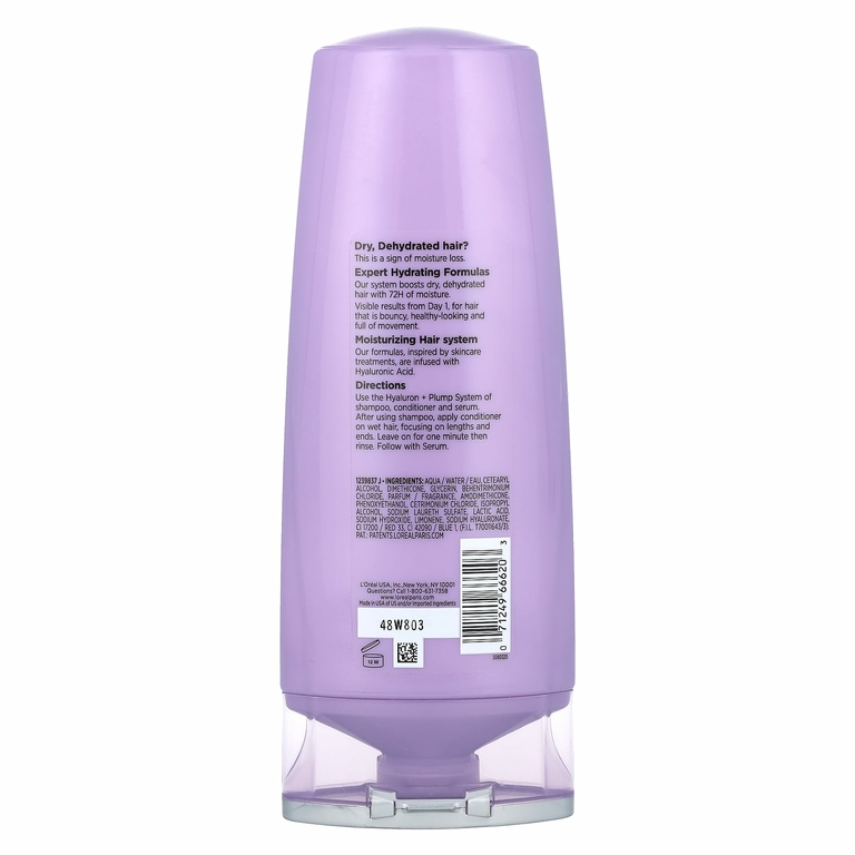 L'Oréal, Elvive, Hyaluron + Pump, увлажняющий кондиционер 72H, 375 мл (12,6 жидк. унц.)