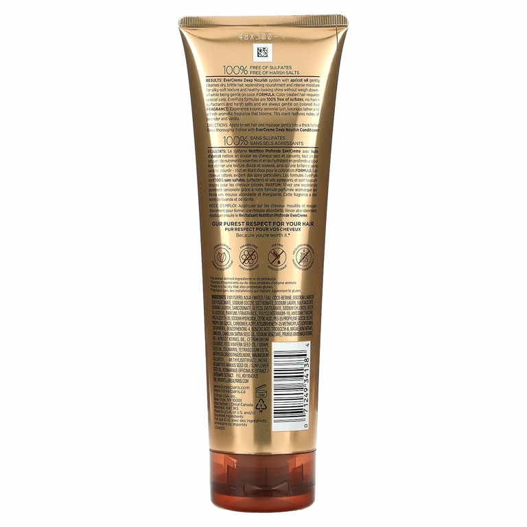 L'Oréal, Ever Creme, шампунь для глубокого питания с абрикосовым маслом, 250 мл (8,5 жидк. унц.) (Товар снят с продажи) 