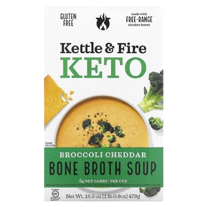 Kettle & Fire, кетогенный костный бульон, брокколи и чеддер, 479 г (16,9 унции) (Товар снят с продажи) 