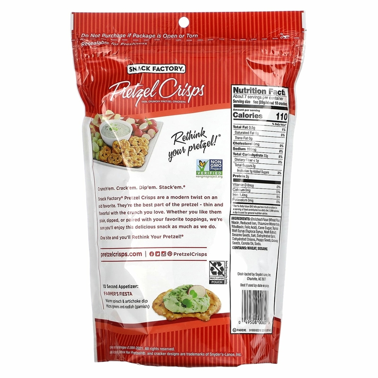 Snack Factory, Крендели с чипсами, Everything, для гурманов, 204 г (7,2 унции)