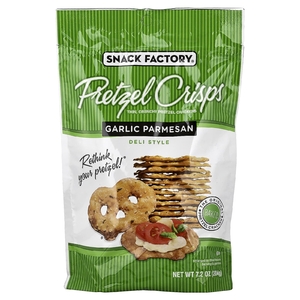 Snack Factory, Хрустящие крендели с чесноком и пармезаном, по вкусу, 204 г (7,2 унции)