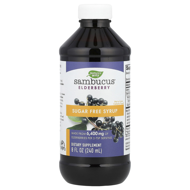 Nature's Way, Sambucus, стандартизированный экстракт бузины, без сахара, 8 жидких унций (240 мл)