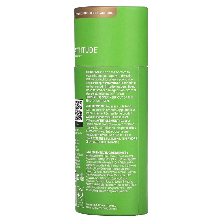 ATTITUDE, Super Leaves, дезодорант, листья оливы, 85 г (3 унции) (Товар снят с продажи) 