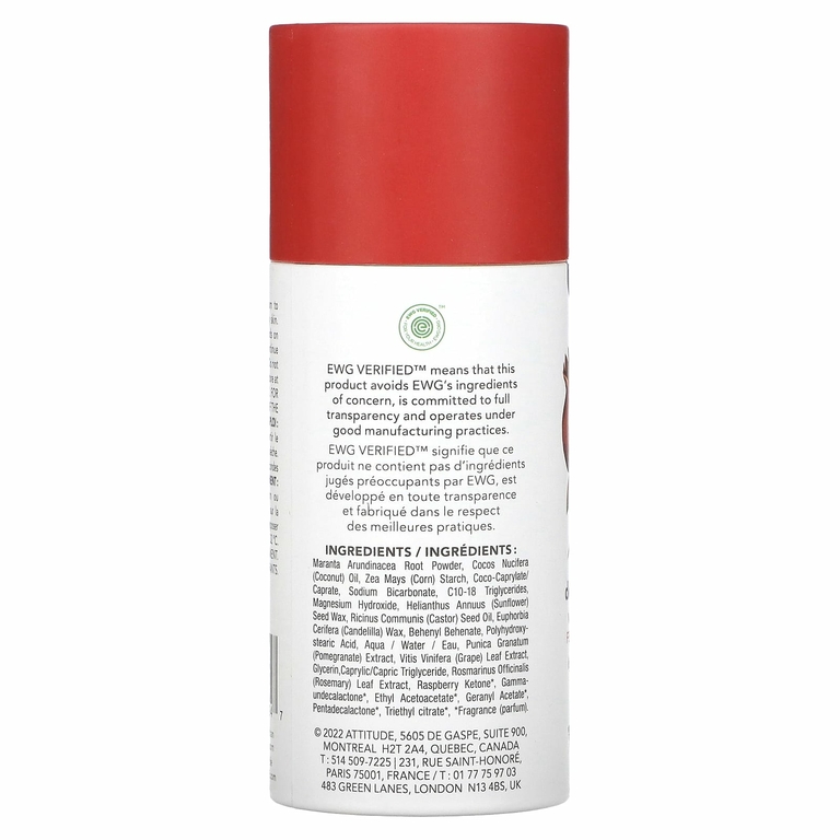 ATTITUDE, Super Leaves, дезодорант, листья винограда и гранат, 85 г (3 унции) (Товар снят с продажи) 