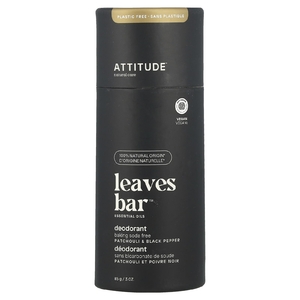 ATTITUDE, Дезодорант Leaves Bar ™, пачули и черный перец, 85 г (3 унции)