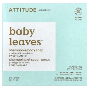 ATTITUDE, Baby Leaves™, шампунь и мыло для тела, сладкий миндаль, 85 г (3 унции) (Товар снят с продажи) 