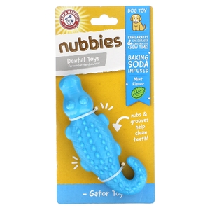 Arm & Hammer, Nubbies, стоматологическая игрушка для массажа десен, аллигатор, мята, 1 шт. (Товар снят с продажи) 