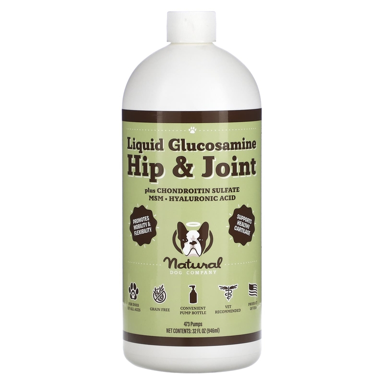Natural Dog Company, Жидкий глюкозамин для бедер и суставов, для собак, для всех возрастов, 946 мл (32 жидк. унц.)
