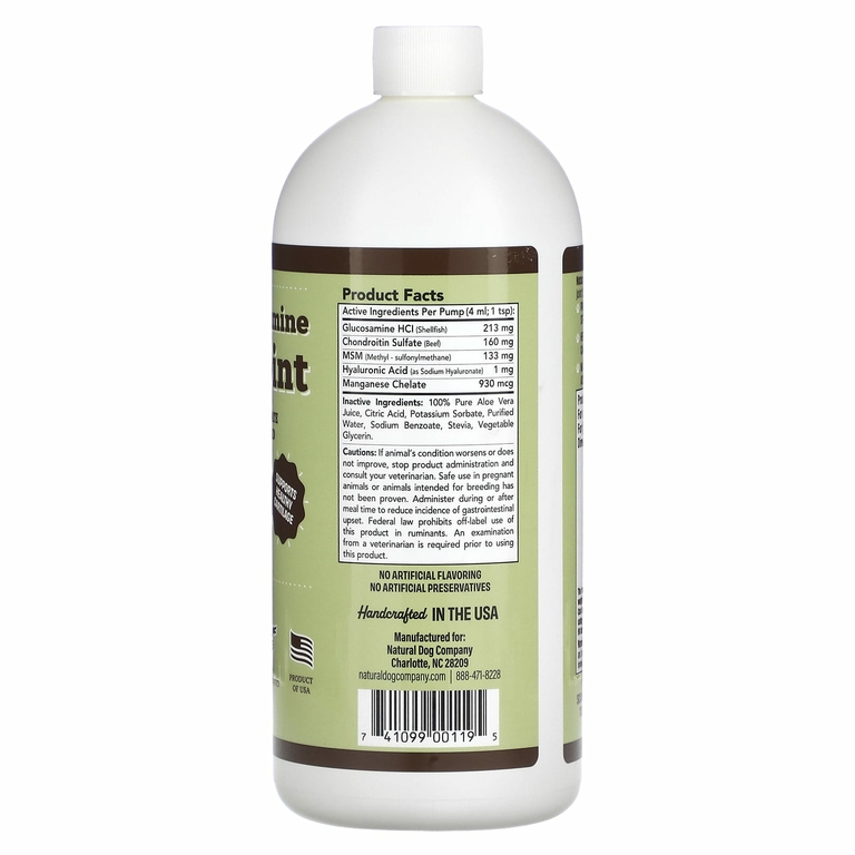 Natural Dog Company, Жидкий глюкозамин для бедер и суставов, для собак, для всех возрастов, 946 мл (32 жидк. унц.)