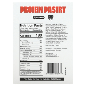 Legendary Foods, Protein Pastry, мороженое с помадкой, 10 пакетиков по 61 г (2,2 унции)